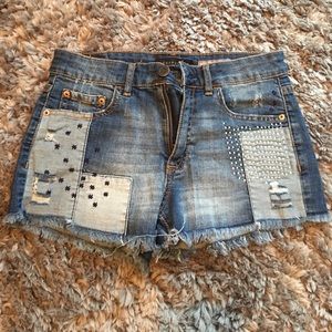 Denim Shorts (patchwork details)